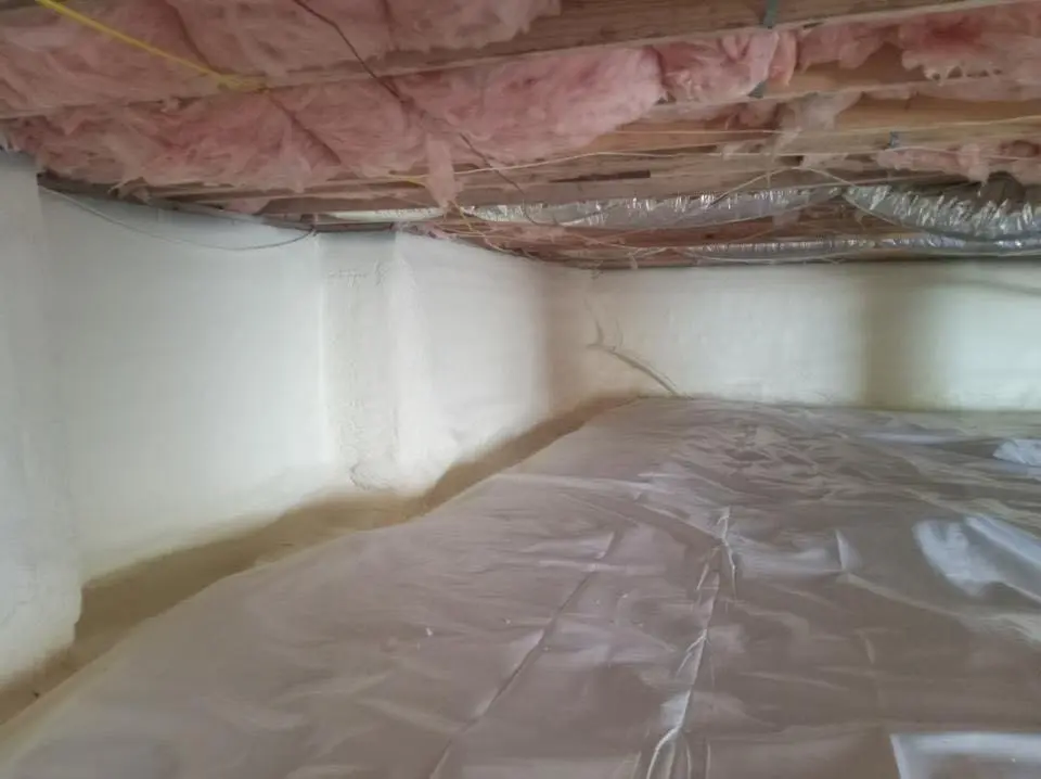 Crawl space encapsulation with closed-cell spray foam for Attic Insulation in North Oaks